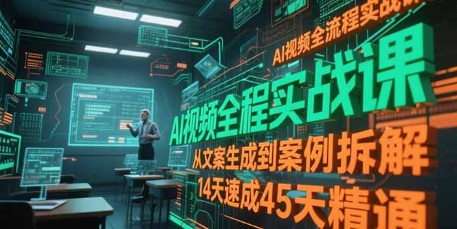 AI視頻全流程實戰訓練營：從文案創作到案例拆解_14天快速入門_45天掌握精髓-愛分享資源網